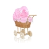 Poppenwagen van Natuurlijke Riet Roze Geruit