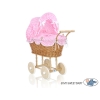Poppenwagen van Natuurlijke Riet Roze Geruit
