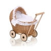 Poppenwagen van Natuurlijke Riet Wit