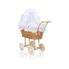 Poppenwagen van Natuurlijke Riet Wit