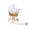 Poppenwagen van Natuurlijke Riet Wit