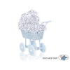Poppenwagen van riet Blauw