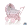Poppenwagen van riet Roze Grijs