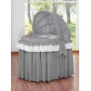 Rieten Babybed met Kap -  Antraciet Little Prince Princess