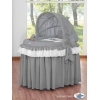 Rieten Babybed met Kap -  Antraciet Little Prince Princess