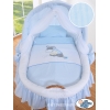 Rieten Babybed met Kap Blauw Ezel Luca