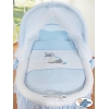 Rieten Babybed met Kap Blauw Ezel Luca