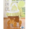 Rieten Babybed met Kap Groen Ezel Luca