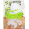 Rieten Babybed met Kap Groen Gelukkige Uilen