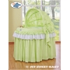 Rieten Babybed met Kap -  Groen Little Prince Princess