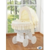 Rieten Babybed met Kap Ivoor Bear With Bow