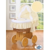Rieten Babybed met Kap Ivoor Ezel Luca