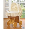 Rieten Babybed met Kap Ivoor Welterusten