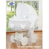 Rieten Babybed met Kap Wit Amelie