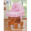 Rieten Babymand met Kap Bear With Bow Voor Meisjes