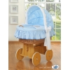Rieten Babymand met Kap Blauw