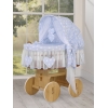 Rieten Babymand met Kap Blauw Amelie