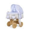 Rieten Babymand met Kap Blauw Amelie