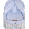 Rieten Babymand met Kap Blauw Amelie