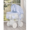 Rieten Babymand met Kap Blauw Amelie
