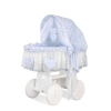 Rieten Babymand met Kap Blauw Amelie
