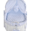 Rieten Babymand met Kap Blauw Amelie