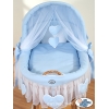 Rieten Babymand met Kap Blauw Amelie