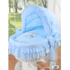 Rieten Babymand met Kap Blauw Bear With Bow