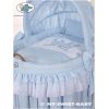 Rieten Babymand met Kap Blauw Little Prince Princess