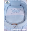 Rieten Babymand met Kap Blauw Little Prince Princess