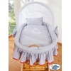 Rieten Babymand met Kap Grijs Rood Glamour