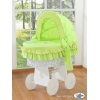 Rieten Babymand met Kap Groen Bear With Bow