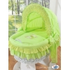 Rieten Babymand met Kap Groen Bear With Bow