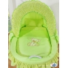 Rieten Babymand met Kap Groen Bear With Bow