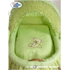 Rieten Babymand met Kap Groen Bear With Bow