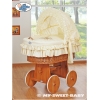 Rieten Babymand met Kap Ivoor Bear With Bow