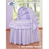 Rieten Babymand met Kap -  Purper Little Prince Princess