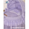 Rieten Babymand met Kap -  Purper Little Prince Princess