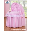 Rieten Babymand met Kap Roze Little Prince Princess