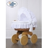 Rieten en Houten Wieg - met Kap - Beddengoedset Charlotte