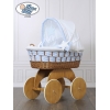Rieten en Houten Wieg - met Kap - Komplett-Set Isabella