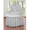 Rieten Kribbe met Kap -  Grijs Little Prince Princess