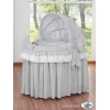 Rieten Kribbe met Kap -  Grijs Little Prince Princess