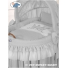 Rieten Kribbe met Kap -  Grijs Little Prince Princess