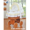 Rieten Kribbe met Kap Wit Bear With Bow