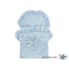 Rieten Poppenwagen met Beddengoed Blauw Grijs Bloemenweide Bloemen