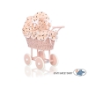 Rieten Poppenwagen met Beddengoed Lussen Poederroze