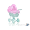Rieten Poppenwagen met Beddengoed Mint