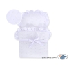 Rieten Poppenwagen met Beddengoed Wit