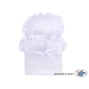 Rieten Poppenwagen met Beddengoed Wit